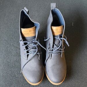 Nautica Navy Lace-Up Ankle Boots